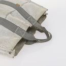 HERMES Fourre Tout Hand Bag Canvas 2Set Gray Black Auth 144215-5