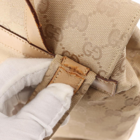 GUCCI GG Canvas Backpack Beige Silver 003 0242 Auth 144218