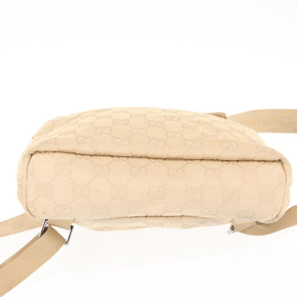 GUCCI GG Canvas Backpack Beige Silver 003 0242 Auth 144218
