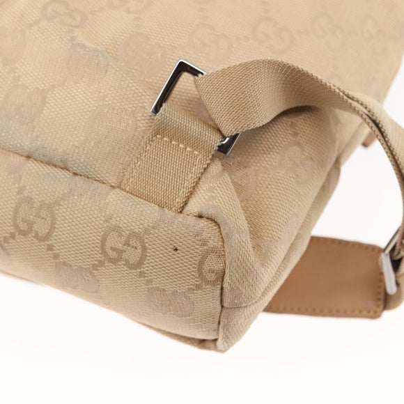 GUCCI GG Canvas Backpack Beige Silver 003 0242 Auth 144218