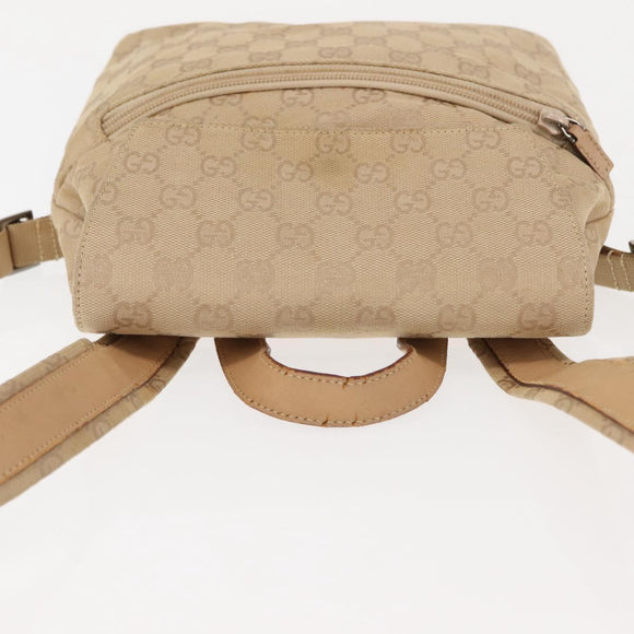 GUCCI GG Canvas Backpack Beige Silver 003 0242 Auth 144218