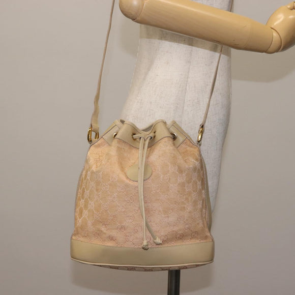 GUCCI GG Canvas Shoulder Bag Pink Gold 001 86 0533 Auth 144220