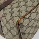 GUCCI GG Supreme Web Sherry Line Boston Bag PVC Beige Gold Auth 144221-14