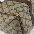 GUCCI GG Supreme Web Sherry Line Boston Bag PVC Beige Gold Auth 144221-15