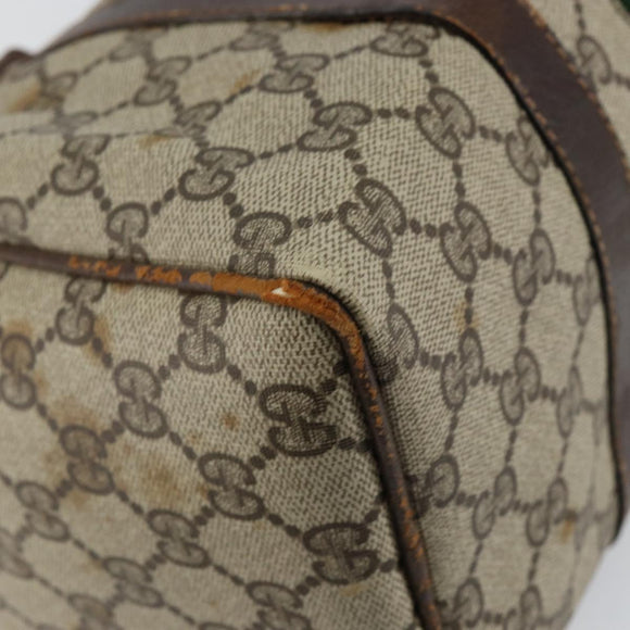 GUCCI GG Supreme Web Sherry Line Boston Bag PVC Beige Gold Auth 144221