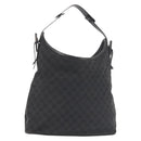 GUCCI GG Canvas Shoulder Bag Black Silver 106242 Auth 144224-1