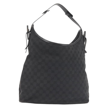 GUCCI GG Canvas Shoulder Bag Black Silver 106242 Auth 144224