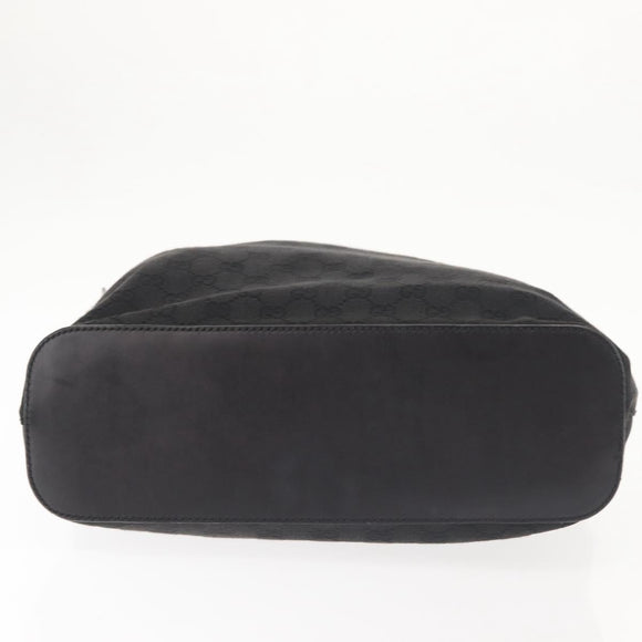 GUCCI GG Canvas Shoulder Bag Black Silver 106242 Auth 144224