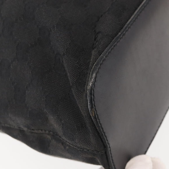 GUCCI GG Canvas Shoulder Bag Black Silver 106242 Auth 144224