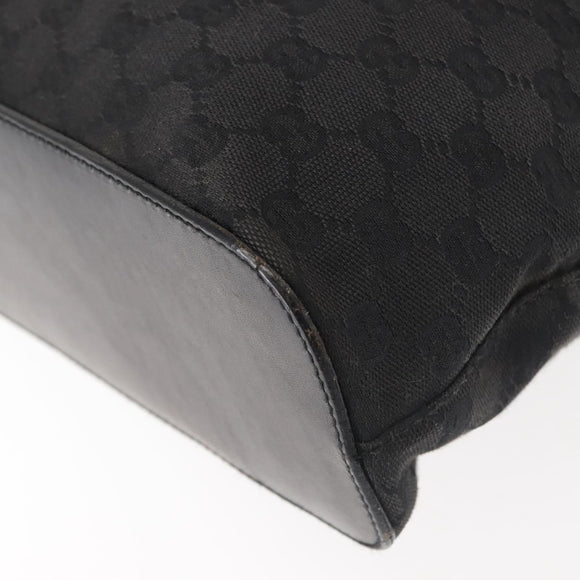 GUCCI GG Canvas Shoulder Bag Black Silver 106242 Auth 144224