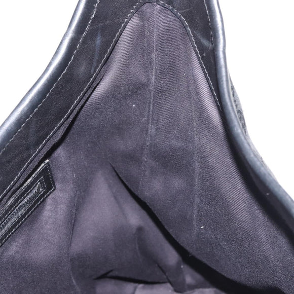 GUCCI GG Canvas Shoulder Bag Black Silver 106242 Auth 144224