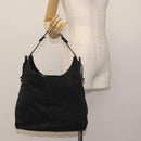 GUCCI GG Canvas Shoulder Bag Black Silver 106242 Auth 144224-21