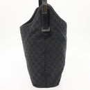 GUCCI GG Canvas Shoulder Bag Black Silver 106242 Auth 144224-4