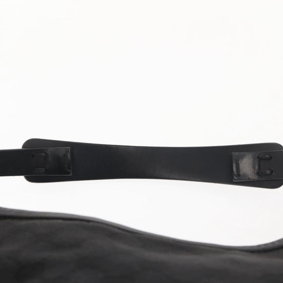 GUCCI GG Canvas Shoulder Bag Black Silver 106242 Auth 144224