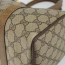 GUCCI GG Supreme Web Sherry Line Boston Bag PVC Beige Gold 40 02 006 Auth 144227-10