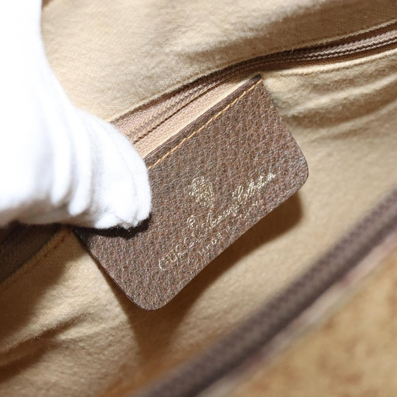 GUCCI GG Supreme Web Sherry Line Boston Bag PVC Beige Gold 40 02 006 Auth 144227