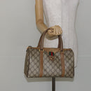 GUCCI GG Supreme Web Sherry Line Boston Bag PVC Beige Gold 40 02 006 Auth 144227-23
