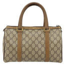 GUCCI GG Supreme Web Sherry Line Boston Bag PVC Beige Gold 40 02 006 Auth 144227-3