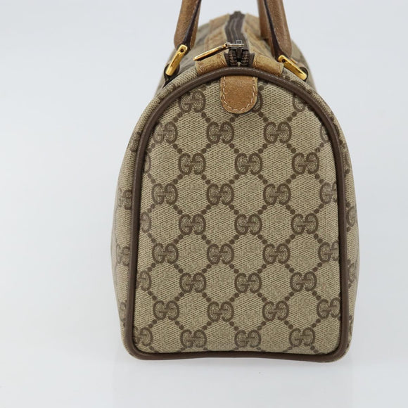 GUCCI GG Supreme Web Sherry Line Boston Bag PVC Beige Gold 40 02 006 Auth 144227