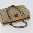 GUCCI GG Supreme Web Sherry Line Boston Bag PVC Beige Gold 40 02 006 Auth 144227-6