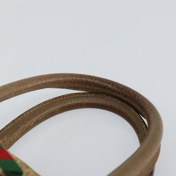 GUCCI GG Supreme Web Sherry Line Boston Bag PVC Beige Gold 40 02 006 Auth 144227