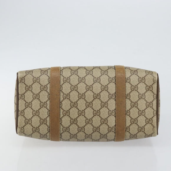 GUCCI GG Supreme Web Sherry Line Boston Bag PVC Beige Gold 40 02 006 Auth 144227