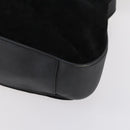 GUCCI Bamboo Shoulder Bag Suede 2way Black Gold 001 1577 Auth 144229-12