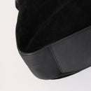 GUCCI Bamboo Shoulder Bag Suede 2way Black Gold 001 1577 Auth 144229-13