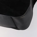 GUCCI Bamboo Shoulder Bag Suede 2way Black Gold 001 1577 Auth 144229-14