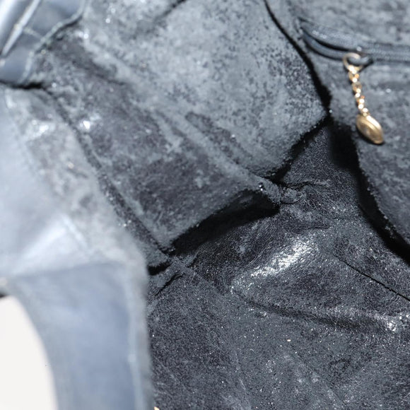 GUCCI Bamboo Shoulder Bag Suede 2way Black Gold 001 1577 Auth 144229