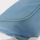 PRADA Accessory Pouch Nylon Light Blue Silver Auth 144231-10