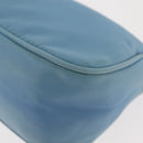 PRADA Accessory Pouch Nylon Light Blue Silver Auth 144231-11