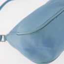 PRADA Accessory Pouch Nylon Light Blue Silver Auth 144231-12