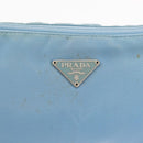 PRADA Accessory Pouch Nylon Light Blue Silver Auth 144231-14