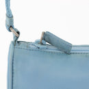 PRADA Accessory Pouch Nylon Light Blue Silver Auth 144231-15