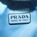 PRADA Accessory Pouch Nylon Light Blue Silver Auth 144231-16