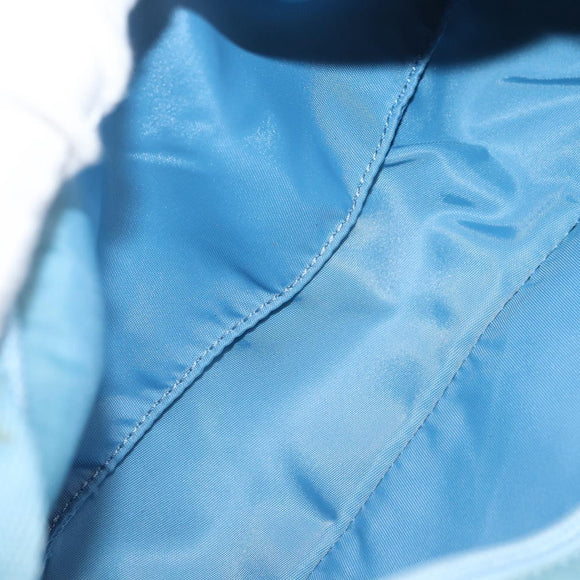 PRADA Accessory Pouch Nylon Light Blue Silver Auth 144231