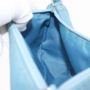 PRADA Accessory Pouch Nylon Light Blue Silver Auth 144231-19