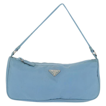 PRADA Accessory Pouch Nylon Light Blue Silver Auth 144231 - 0