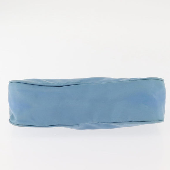PRADA Accessory Pouch Nylon Light Blue Silver Auth 144231