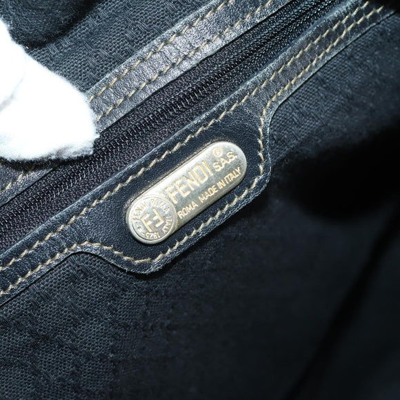 FENDI Zucca Canvas Boston Bag PVC Black Brown Auth 144233