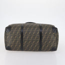 FENDI Zucca Canvas Boston Tas PVC Zwart Bruin Auth 144233-5