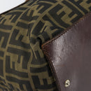 FENDI Zucca Canvas Hand Bag Black Brown Auth 144248-15