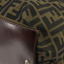 FENDI Zucca Canvas Hand Bag Black Brown Auth 144248-16