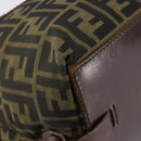 FENDI Zucca Canvas Hand Bag Black Brown Auth 144248-17
