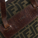 FENDI Zucca Canvas Hand Bag Black Brown Auth 144248-10