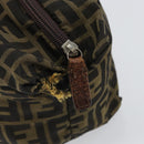 FENDI Zucca Canvas Hand Bag Black Brown Auth 144248-18