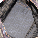 FENDI Zucca Canvas Hand Bag Black Brown Auth 144248-11