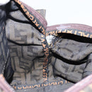 FENDI Zucca Canvas Hand Bag Black Brown Auth 144248-21