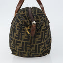 FENDI Zucca Canvas Hand Bag Black Brown Auth 144248-3